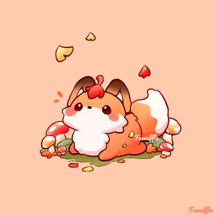 Hình ảnh con cáo chibi cute - mùa thu