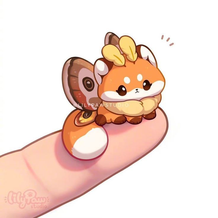 Hình ảnh con cáo chibi cute - Phiên bản bướm xinh