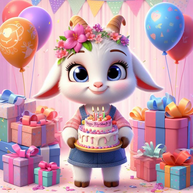 Hình ảnh con dê chibi - đón sinh nhật