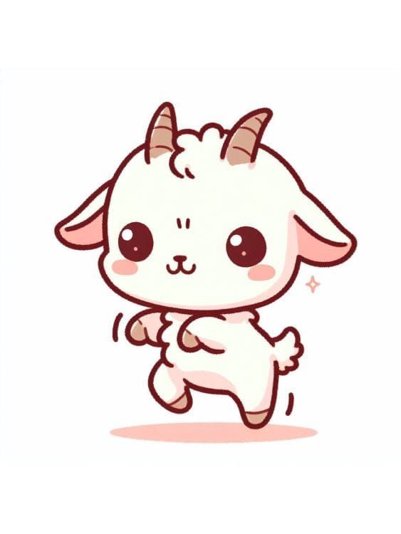 Hình ảnh con dê chibi - nhảy múa