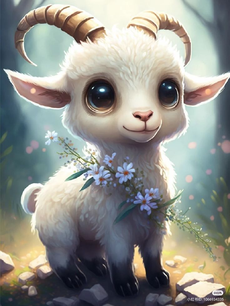 Hình ảnh con dê chibi - Nhẹ nhàng