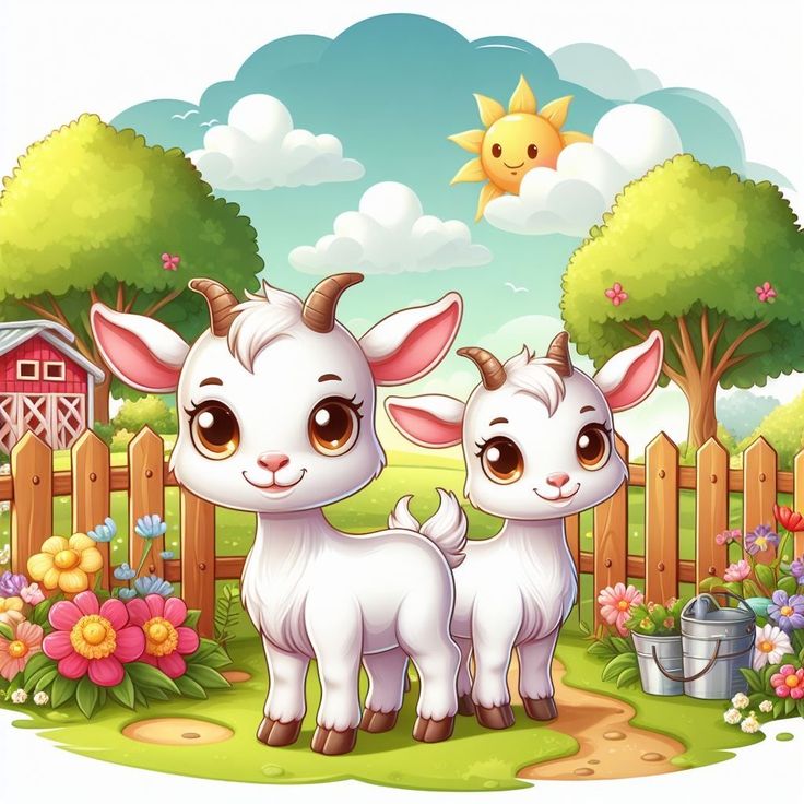 Hình ảnh con dê chibi - Nông trại
