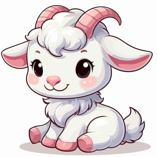 Hình ảnh con dê chibi - sừng hồng