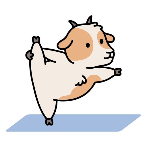 Hình ảnh con dê chibi - tập yoga hài hước