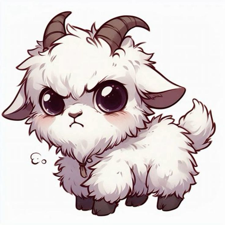 Hình ảnh con dê chibi - tức giận