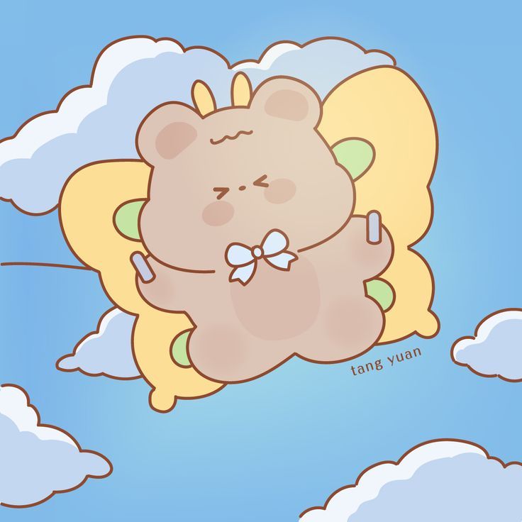 Hình ảnh gấu chibi cute - Bướm gấu