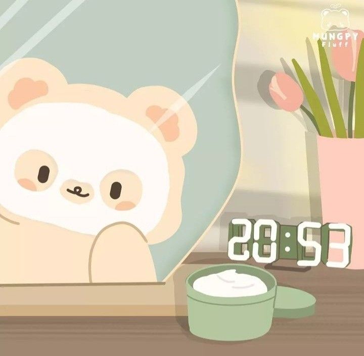 Hình ảnh gấu chibi cute - đắp mặt nạ