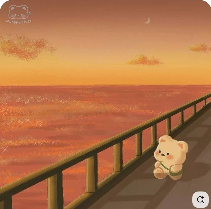 Hình ảnh gấu chibi cute - đi bộ buổi chiều