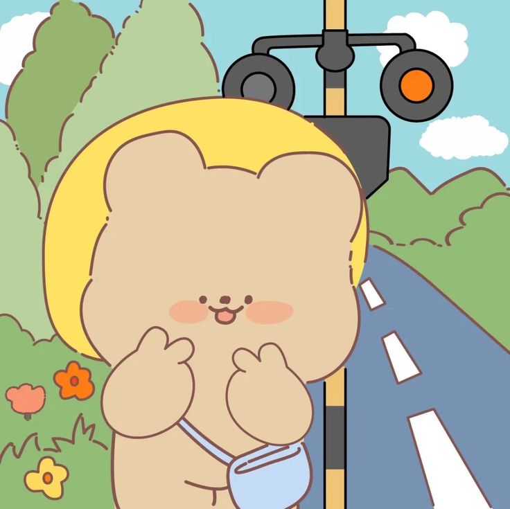 Hình ảnh gấu chibi cute - Đợi xe