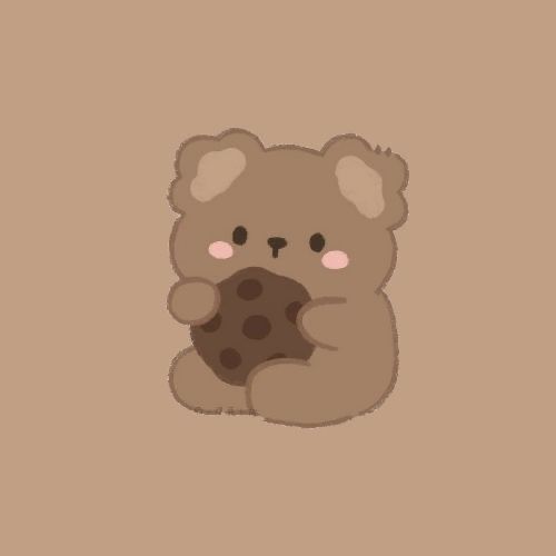 Hình ảnh gấu chibi cute - Ôm bánh quy