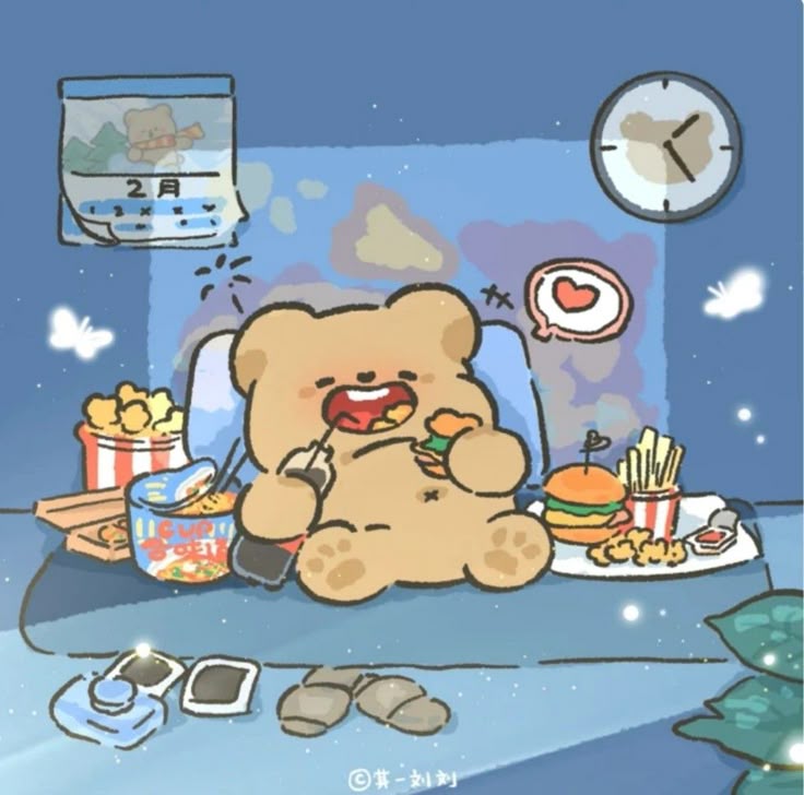 Hình ảnh gấu chibi cute - tận hưởng cuối tuần