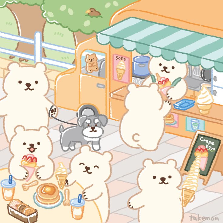 Hình ảnh gấu chibi cute - thành phố gấu trắng