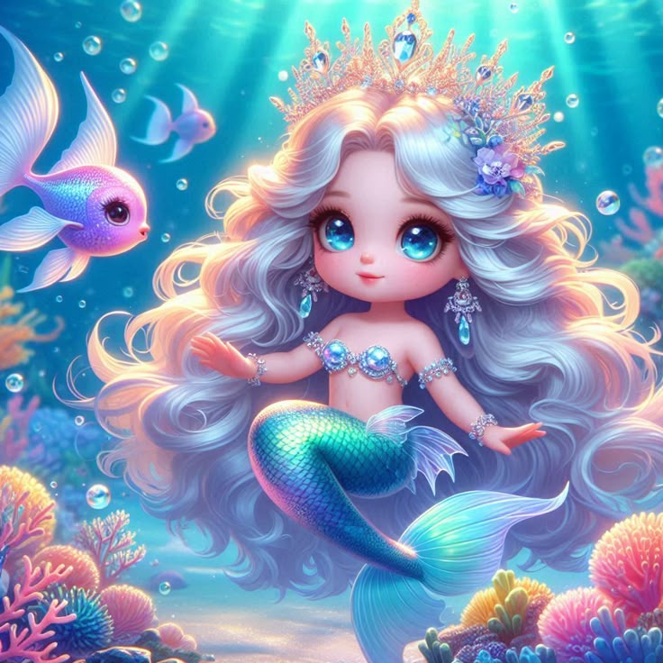 Hình ảnh nàng tiên cá chibi - Công chúa nhỏ