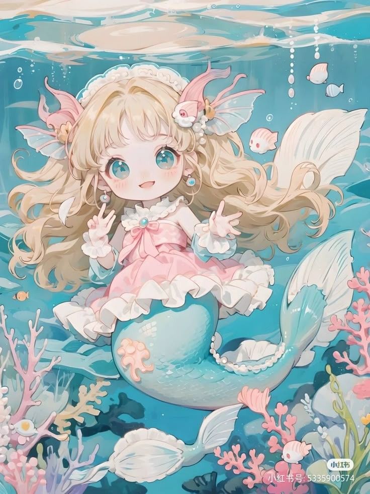 Hình ảnh nàng tiên cá chibi - đáng yêu
