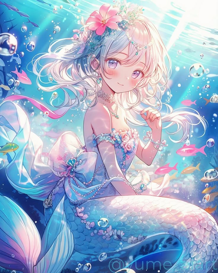 Hình ảnh nàng tiên cá chibi - dưới nước