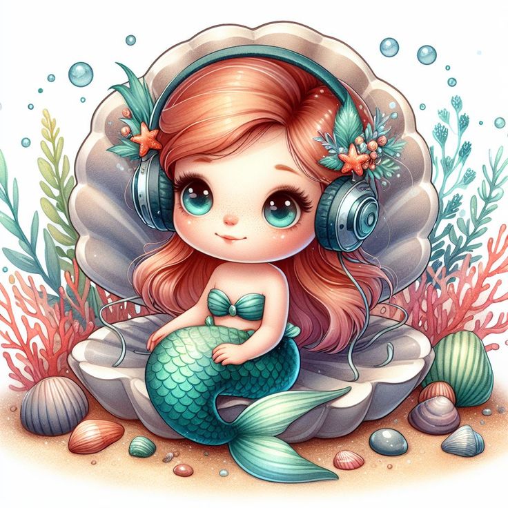 Hình ảnh nàng tiên cá chibi - nghe nhạc