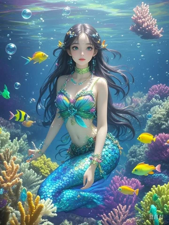 Hình ảnh nàng tiên cá chibi - Thế giới đại dương