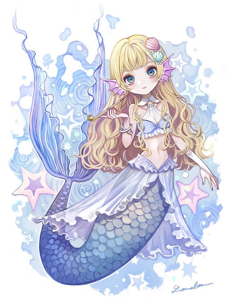 Hình ảnh nàng tiên cá chibi xinh đẹp