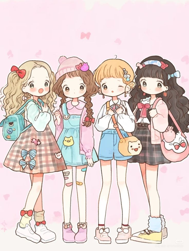 Hình ảnh quần áo chibi cute - đi học