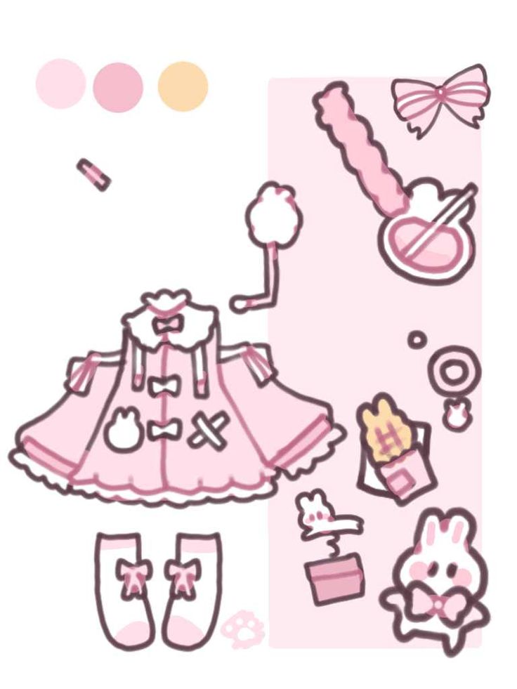 Hình ảnh quần áo chibi cute - đi kèm phù kiện 