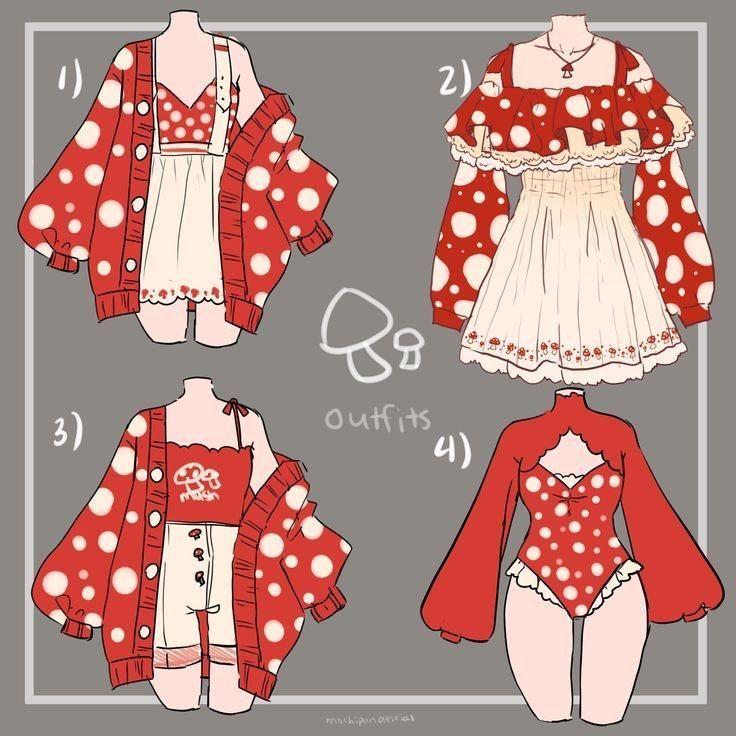 Hình ảnh quần áo chibi cute - đồ chấm bi 
