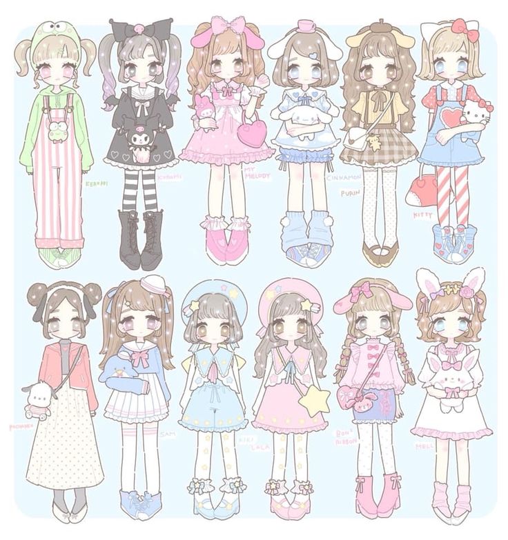 Hình ảnh quần áo chibi cute - nhiều màu sắc 