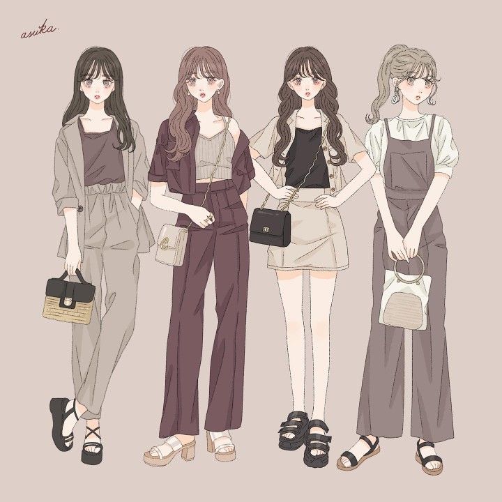 Hình ảnh quần áo chibi cute - phong cách công sở 