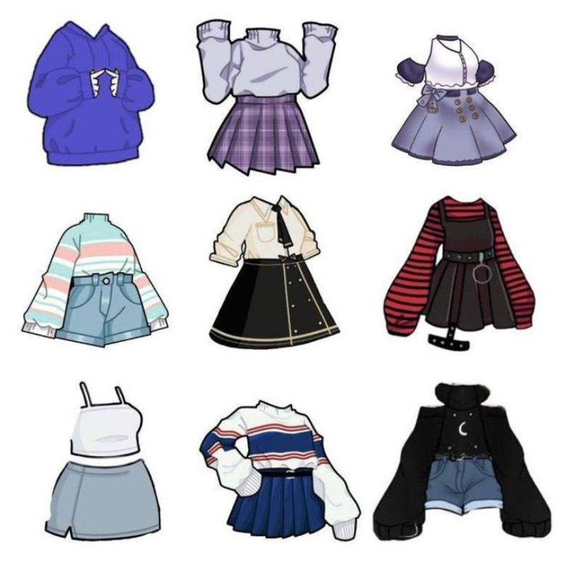 Tuyển chọn hình ảnh quần áo chibi cute cho fan mê phong cách dễ thương