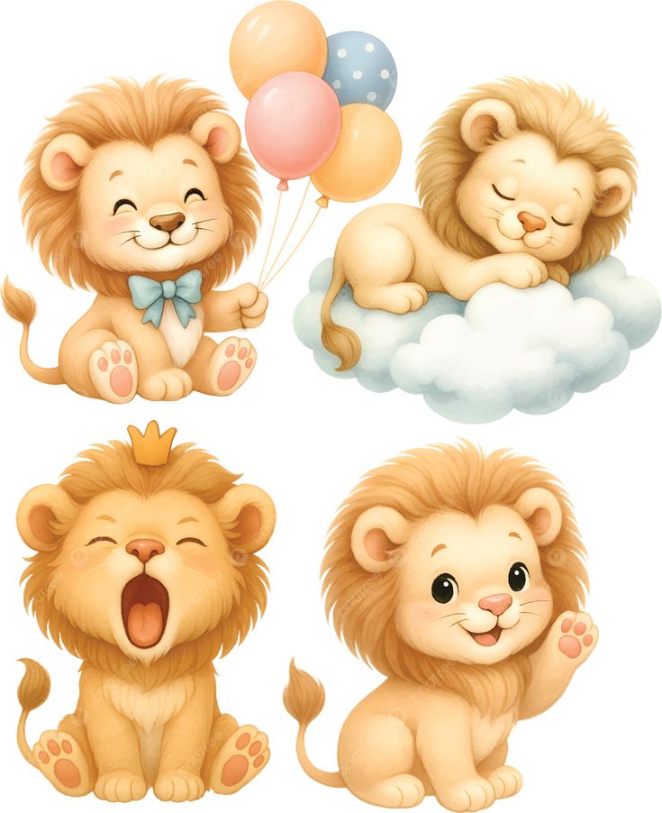 Hình ảnh sư tử chibi cute - em bé