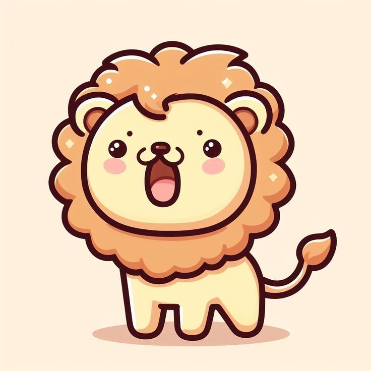 Hình ảnh sư tử chibi cute - gầm gừ