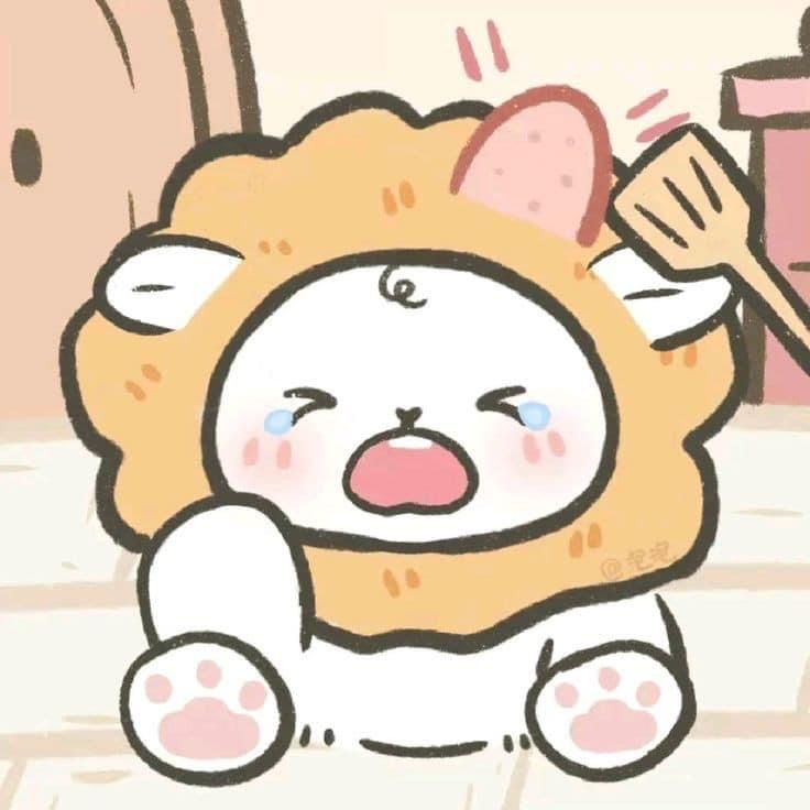 Hình ảnh sư tử chibi cute - khóc lóc