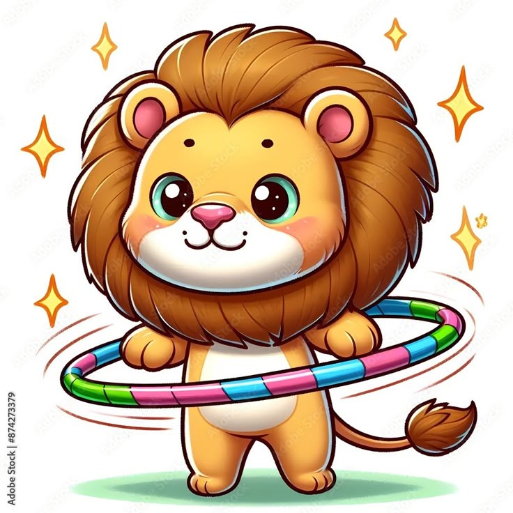 Hình ảnh sư tử chibi cute - lắc vòng