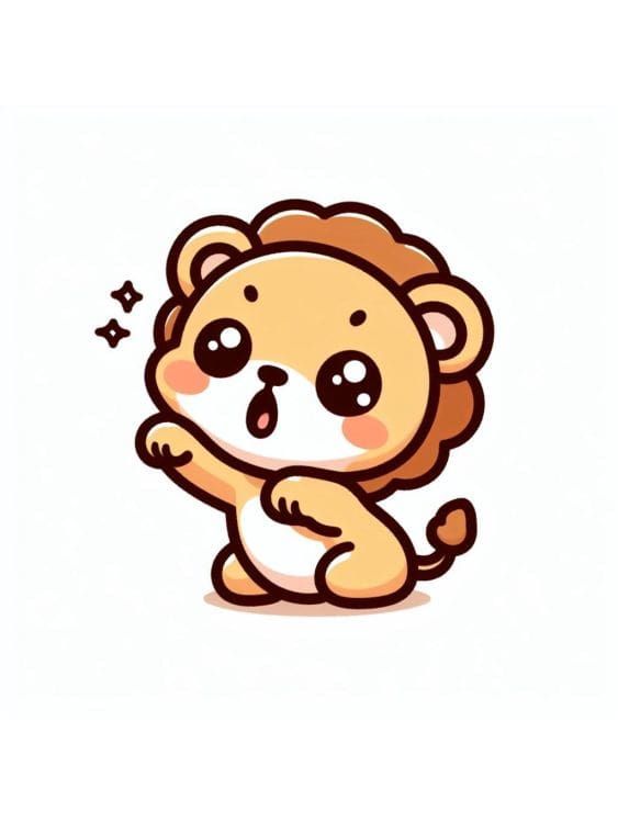 Hình ảnh sư tử chibi cute - làm nũng