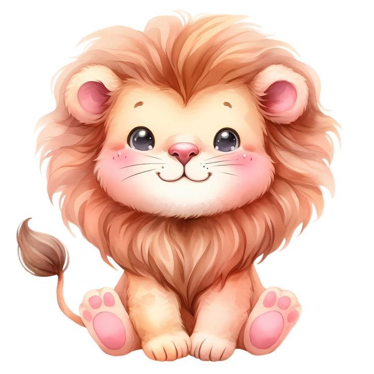 Hình ảnh sư tử chibi cute - má hồng dễ thương