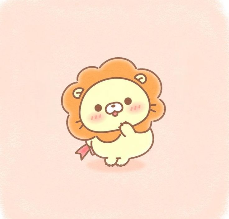 Hình ảnh sư tử chibi cute - má ửng hồng