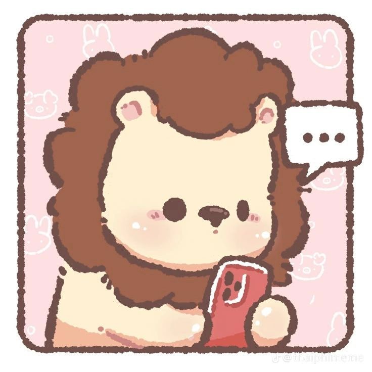 Hình ảnh sư tử chibi cute - nhắn tin