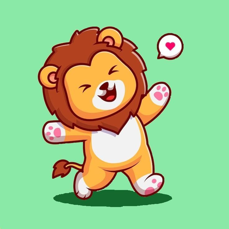 Hình ảnh sư tử chibi cute - yêu đời