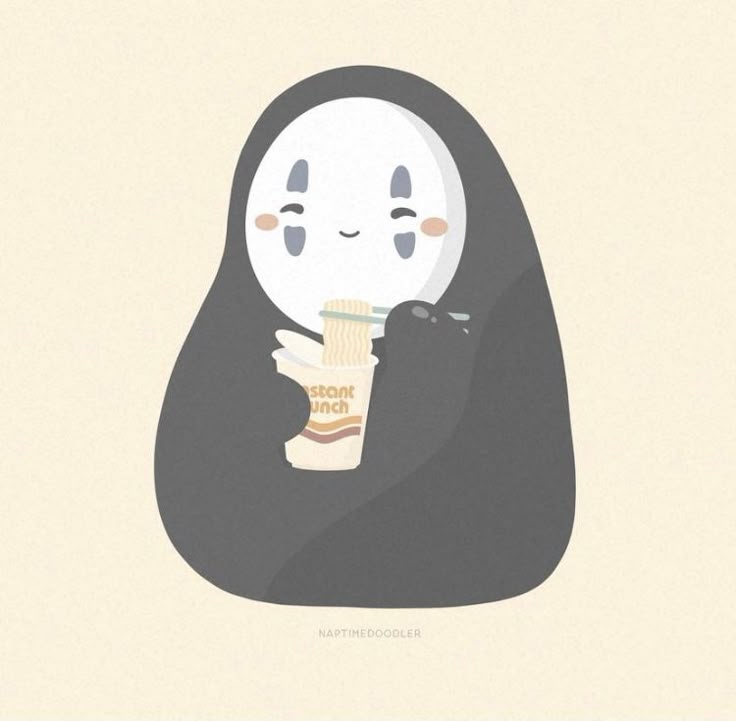 Hình ảnh vô diện chibi - ăn mì