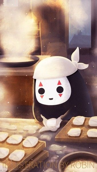 Hình ảnh vô diện chibi - Làm bánh