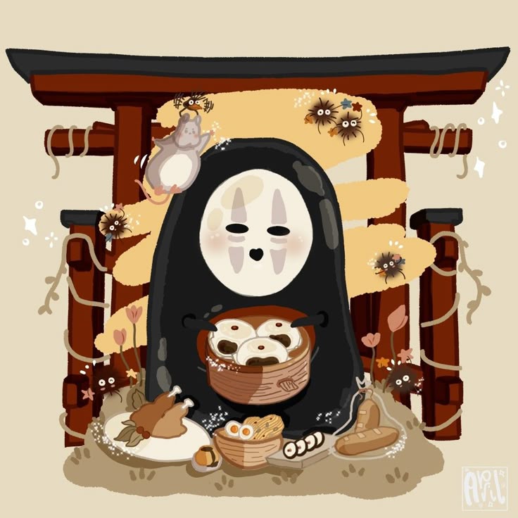 Hình ảnh vô diện chibi - Nhân vật Gibli yêu thích