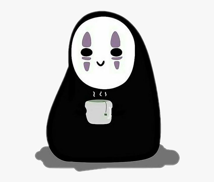 Hình ảnh vô diện chibi - uống cà phê