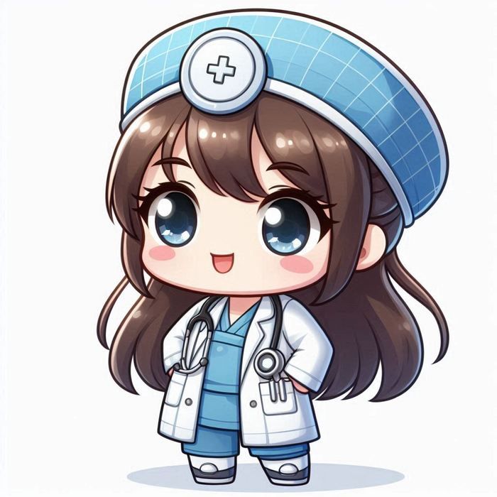 Hình bác sĩ nữ hoạt hình cute - đáng yêu