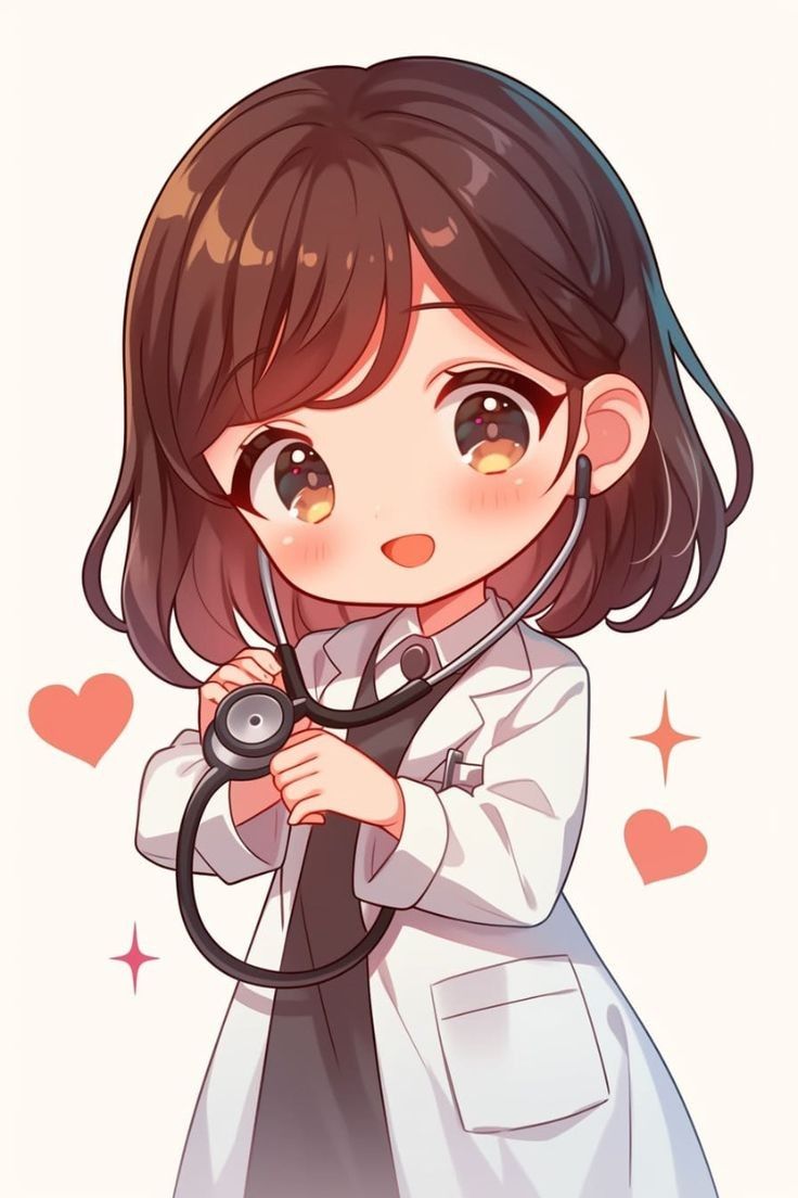 Hình bác sĩ nữ hoạt hình cute - Ngọt ngào