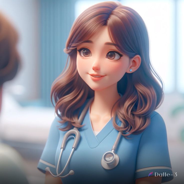 Hình bác sĩ nữ hoạt hình cute - Phúc hậu
