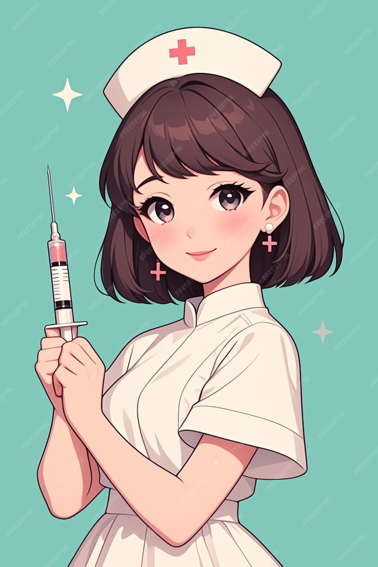 Hình bác sĩ nữ hoạt hình cute - xinh xắn