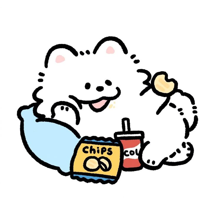 Hình nền chó chibi - Ăn bánh