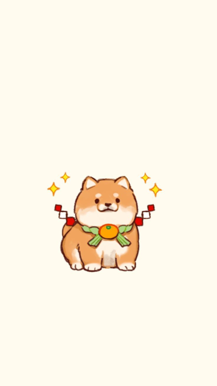 Hình nền chó chibi - Bé chó shiba
