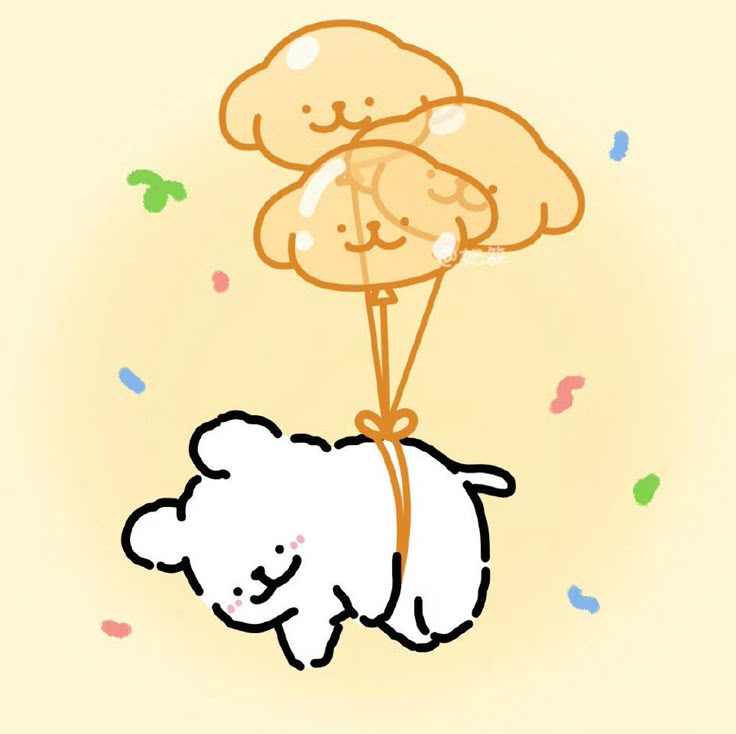 Hình nền chó chibi - bóng bay