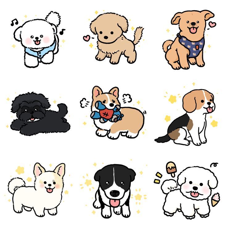 Hình nền chó chibi - Đa dạng loài cún