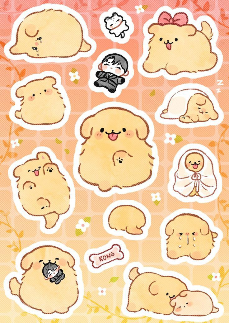 Hình nền chó chibi - Mũm mỉm